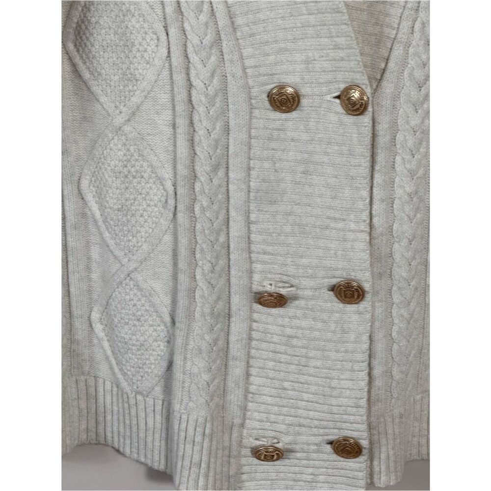 J. Jill Cream Cable-Knit Shawl Collar Cardigan - Picture 4 of 12